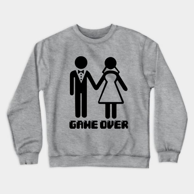 Game Over After Marriage Funny Wedding Gaming Crewneck Sweatshirt by alltheprints